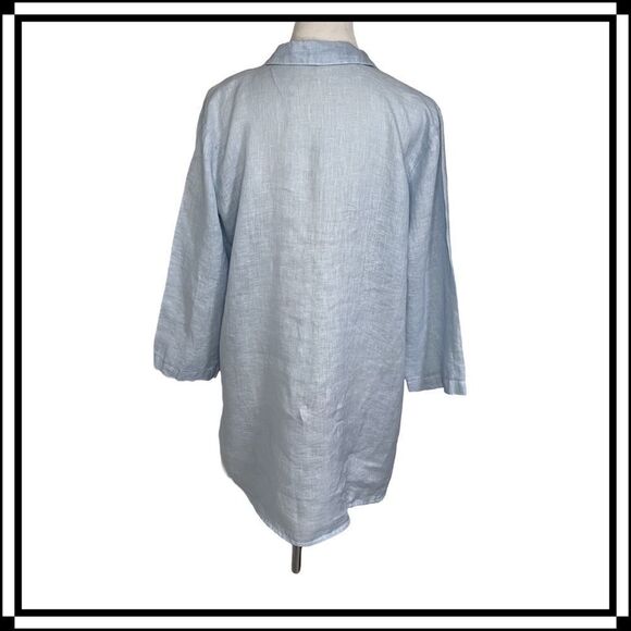 EUC!! CP Shades Light Blue, Linen Tunic, Size Med - Picture 3 of 6